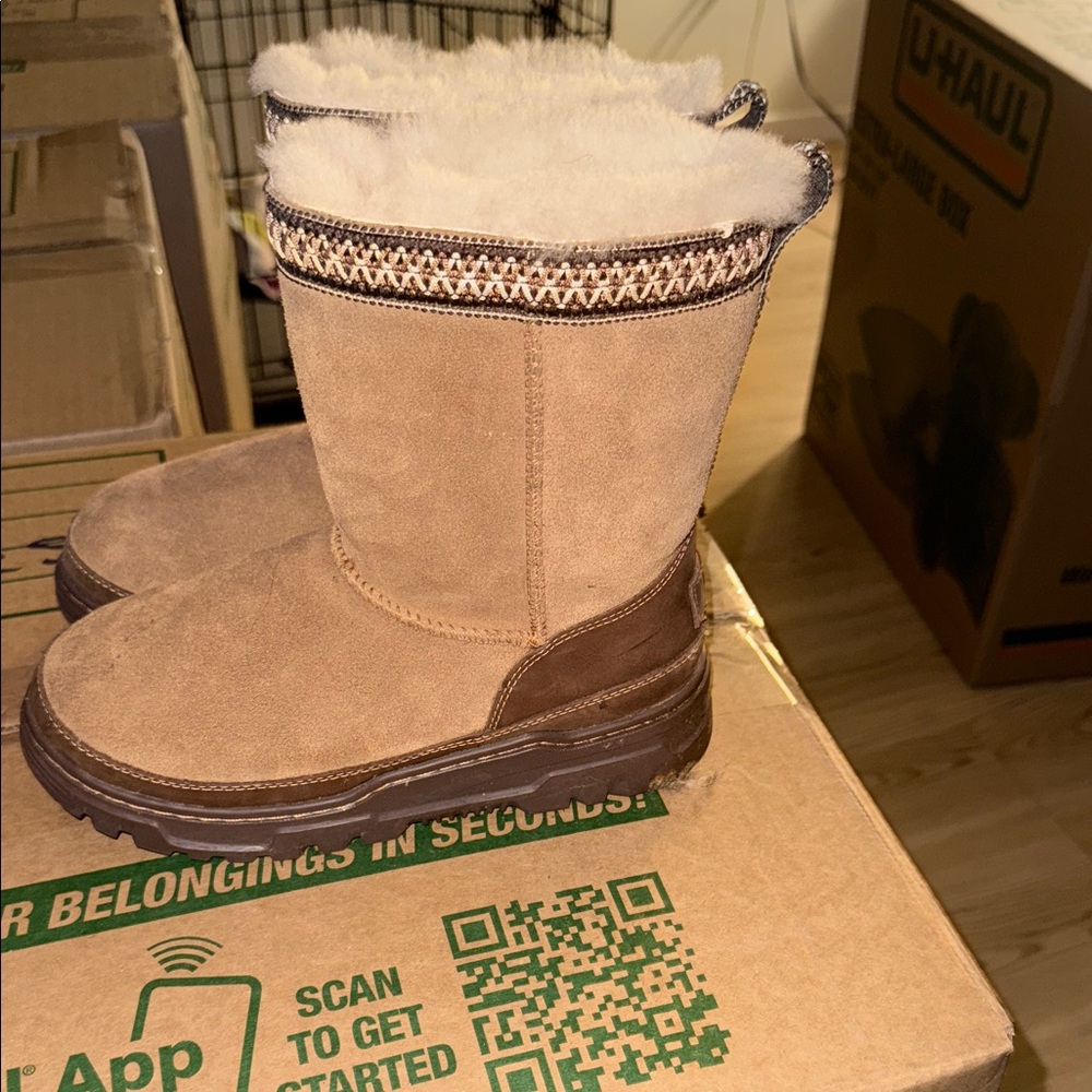 UGG Chestnut and Chocolate Shearling Boots